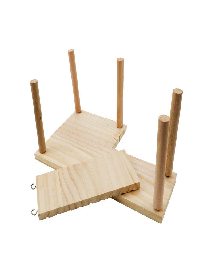 Meprotal Hamster Play Wooden Platform with Ladder Small Animal Standing Wood Platform for Guinea Pigs Chinchillas Gerbils Hamster Wooden Platform - Image 4